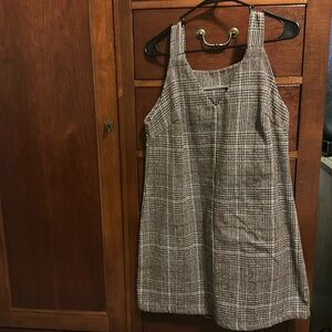 Fall/Autumn classic plaid pullover romper preppy academia dress size medium